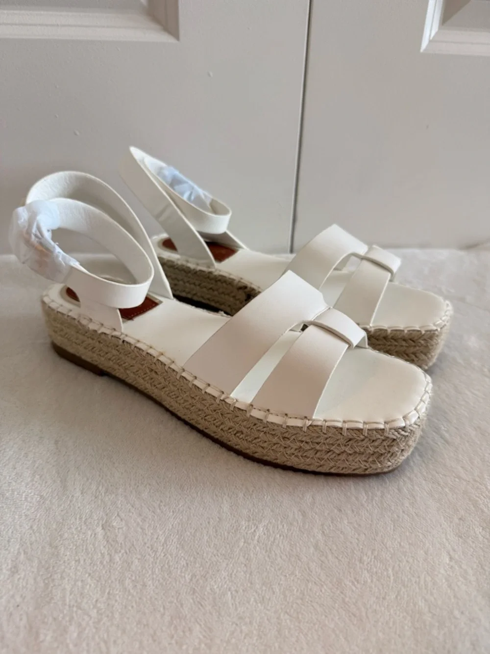 White Espadrille Platform Sandals - Picture 2 of 5
